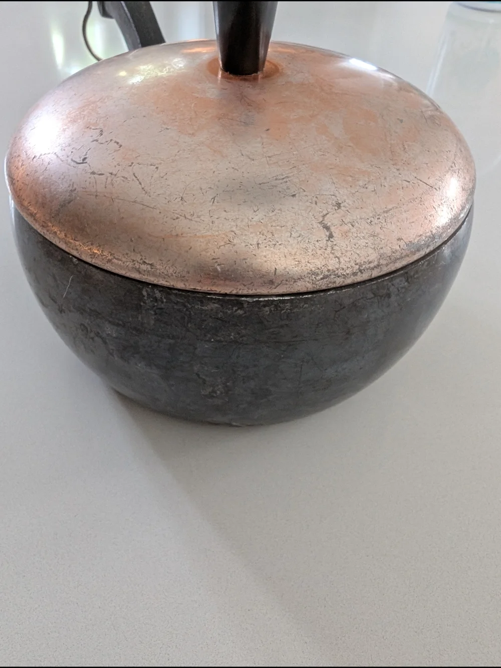 Vintage Wear-Ever Hallite 1.5 Qt Aluminum Saucepan Copper Lid No. 2101 1/2 MCM